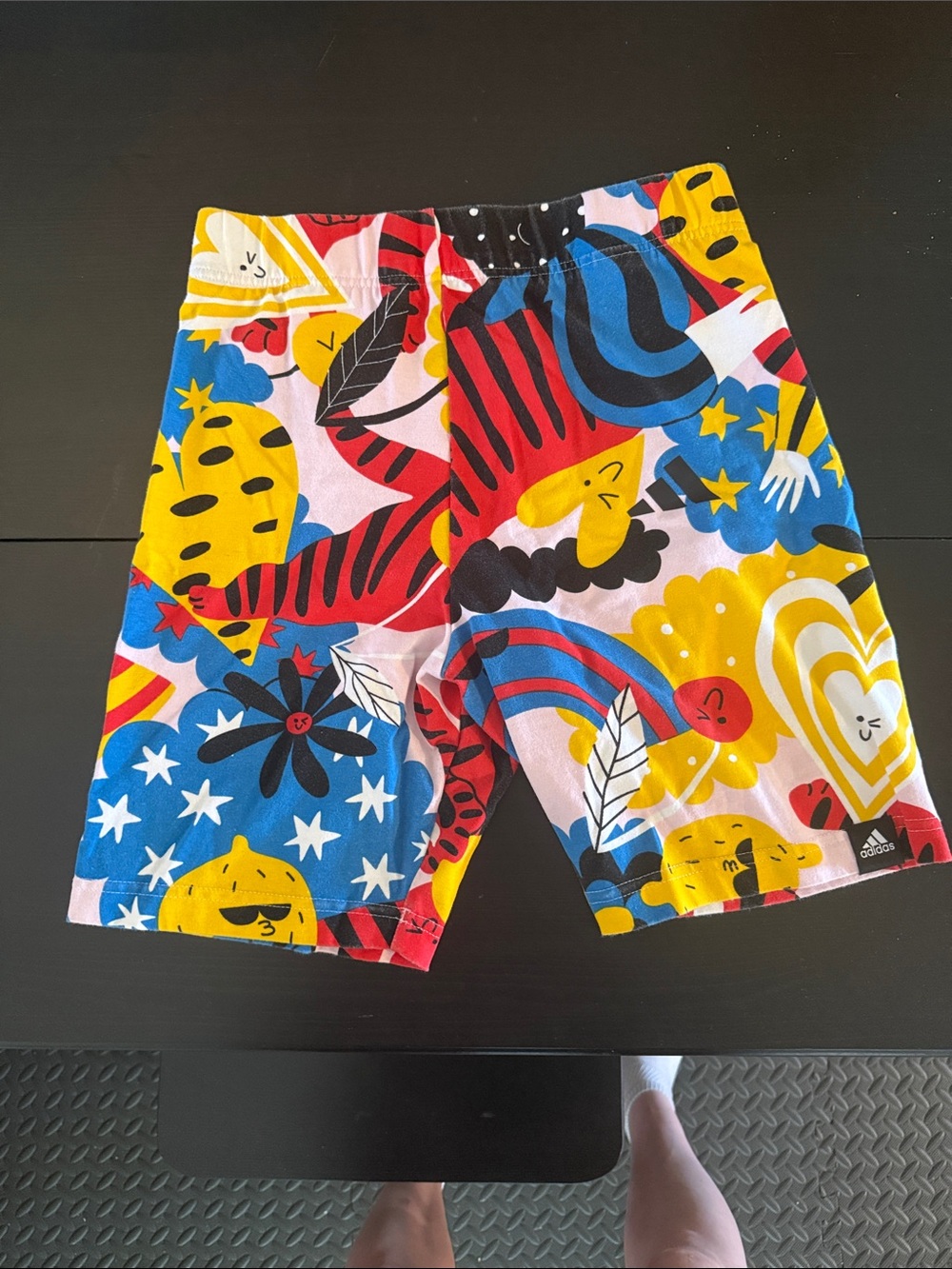 adidas Multicolor Graphic Shorts in Red Blue Yellow
